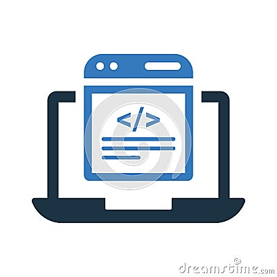 Development, html, webpage icon. Simple editable vector design isolated on a white background Vector Illustration