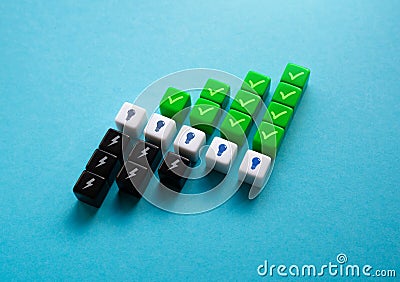 Development of ideas from failures to successes. Reduce deficiencies and fix errors. Correct the flaws of the plan and make Stock Photo