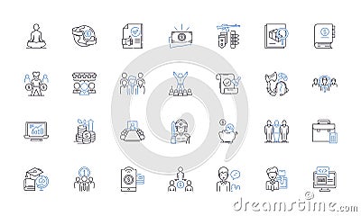 Development labs line icons collection. Innovation, Experimentation, Growth, Learning, Collaboration, Technology, Design Vector Illustration