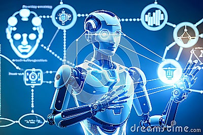 development of new science and technology tools and innovation with artificial intelligence smart robot, new technologies concept Stock Photo