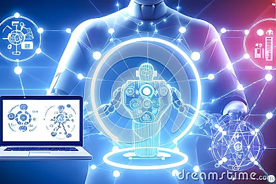 development of new science and technology tools and innovation with artificial intelligence smart robot, new technologies concept Stock Photo