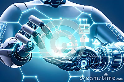 development of new science and technology tools and innovation with artificial intelligence smart robot, new technologies concept Stock Photo