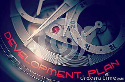 Development Plan on the Mechanical Watch Mechanism. 3D. Stock Photo