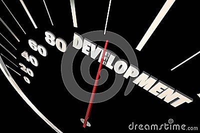 Development Programming Process System Progress Speedometer 3d I Stock Photo