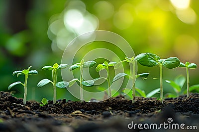 Development of seedling growth Planting seedlings Stock Photo