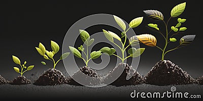 development of seedling growth planting seedlings young plant in the morning light Stock Photo