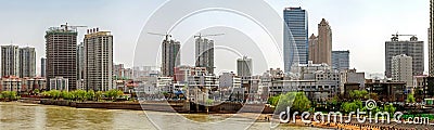 Development on the South side of the Lanzhou city, China Editorial Stock Photo