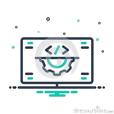 Mix icon for Developments, website and software Vector Illustration