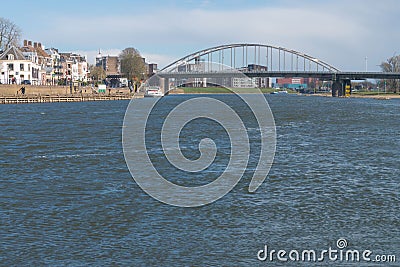 Deventer, Wilhelmina bridge crossing the river De IJssel Stock Photo