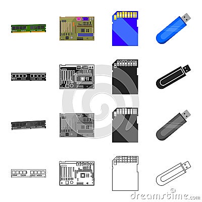 Device, components, parts and other web icon in cartoon style.Computer, laptop, office, icons in set collection. Vector Illustration