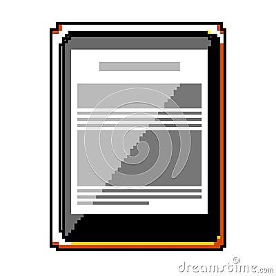 device ebook reader game pixel art vector illustration Vector Illustration