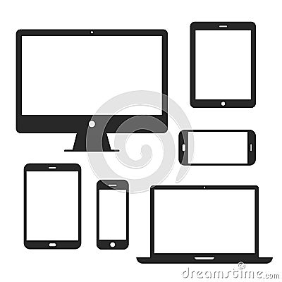 Device screen icon set Vector Illustration