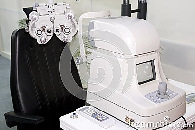 Device To The Sight Testing Stock Photo