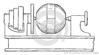 Device Turning Metal Centrifugal Governor Ball, vintage illustration Vector Illustration