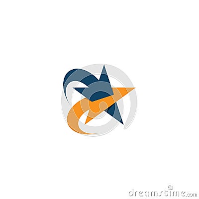 abstract unique star arrow logo vector Vector Illustration