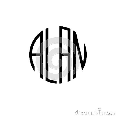 Initial letter alan circle logo vector Vector Illustration