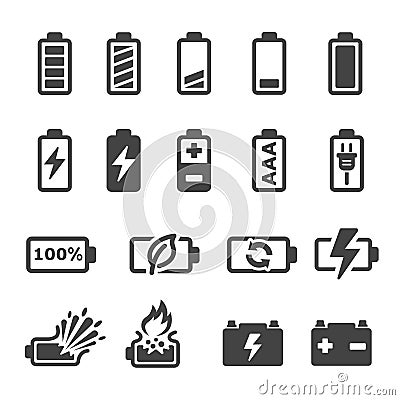 Battery icon set Vector Illustration