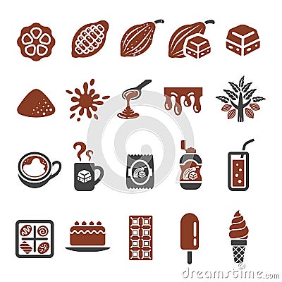 Chocolate icon set Vector Illustration