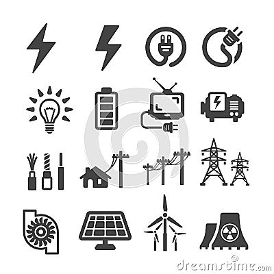 Electric icon set Vector Illustration