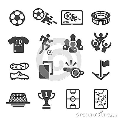Football and soccer icon set Vector Illustration
