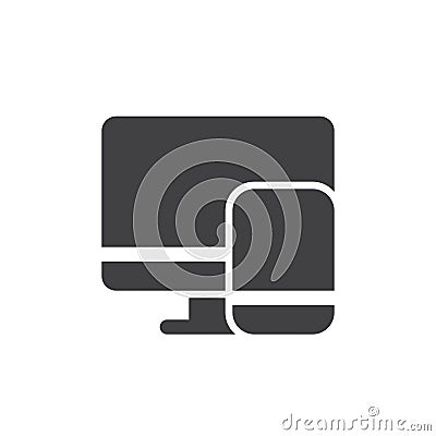 Devices icon vector, filled flat sign, solid pictogram isolated on white. Vector Illustration