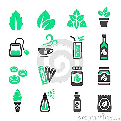 Mint icon set Vector Illustration