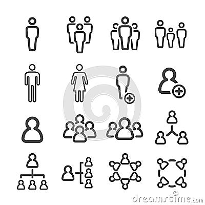 People line icon set Vector Illustration