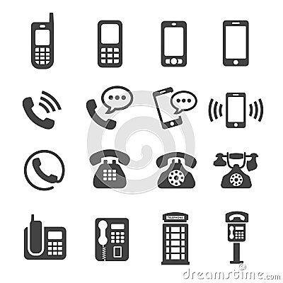 phone icon set Vector Illustration