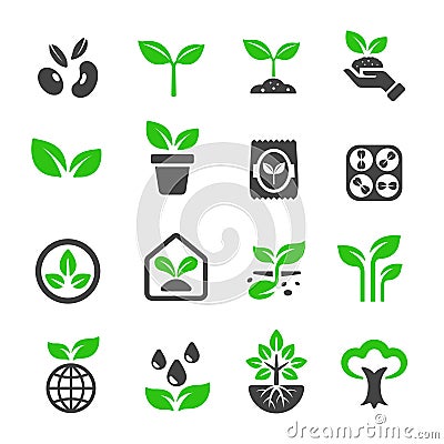 Plant icon set Vector Illustration
