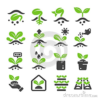 Sprout icon set Vector Illustration