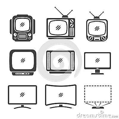 Television icon set Vector Illustration