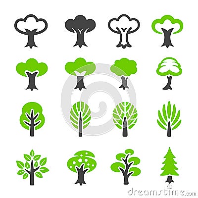 Tree icon set Vector Illustration