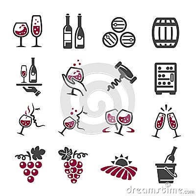 wine icon set Vector Illustration