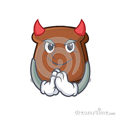 Devil brown bread mascot cartoon Vector Illustration