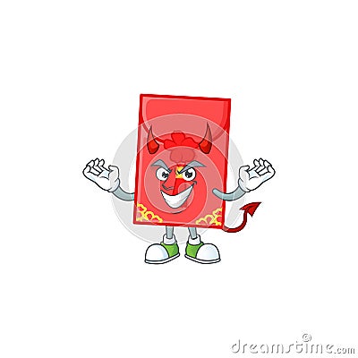 Devil chinese envelope Cartoon character design style Vector Illustration
