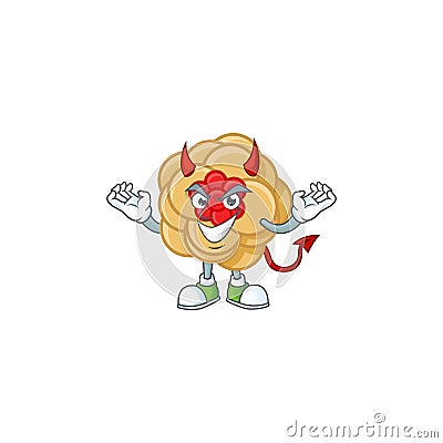 Devil chinese gold flower Cartoon character design Vector Illustration