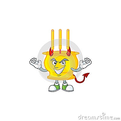 Devil chinese gold incense Cartoon character design Vector Illustration