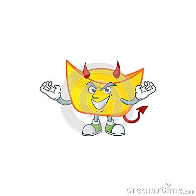 Devil chinese gold ingot Cartoon character design Vector Illustration