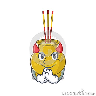 Devil chinese incense Cartoon in character design Vector Illustration