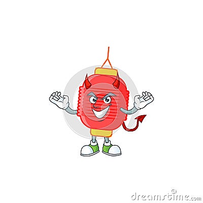 Devil chinese lantern Cartoon character design style Vector Illustration