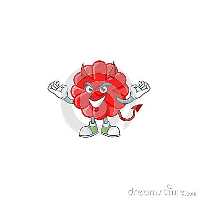 Devil chinese red flower Cartoon character design Vector Illustration