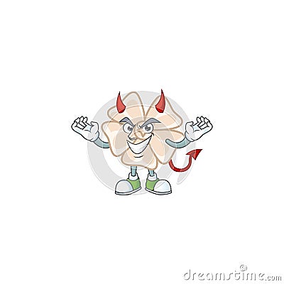 Devil chinese white flower Cartoon character design Vector Illustration