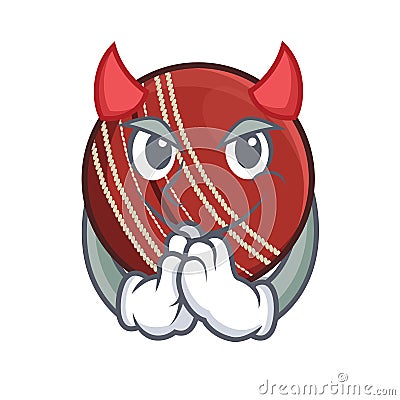 Devil cricket ball in the cartoon shape Vector Illustration