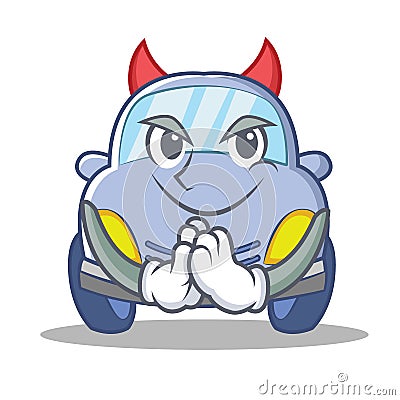 Devil cute car character cartoon Vector Illustration