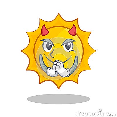 Devil cute sun character cartoon Vector Illustration