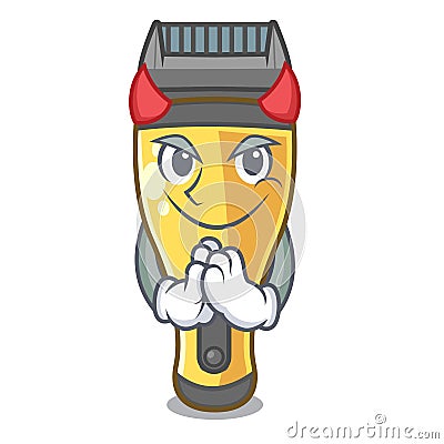 Devil electric shaver isolated with in mascot Vector Illustration