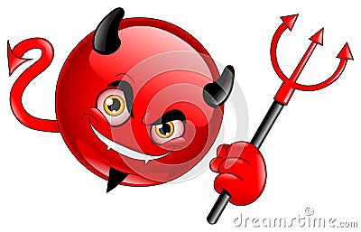 Devil emoticon Vector Illustration