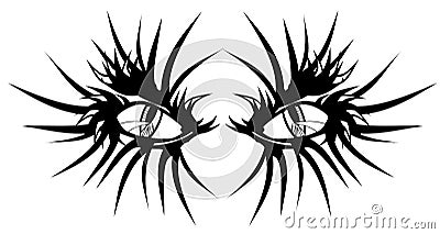 Devil eyes tattoo Vector Illustration