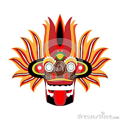 Devil Face. Sri Lankan Yaka Mask. Ves Muna. Yak Muna. Sri Lankan Traditional Face.. Vector Mask Stock Photo