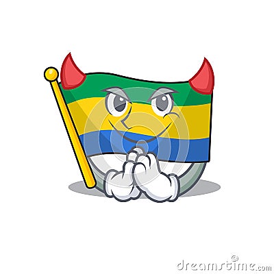 Devil flag gabon isolated in the cartoon Vector Illustration